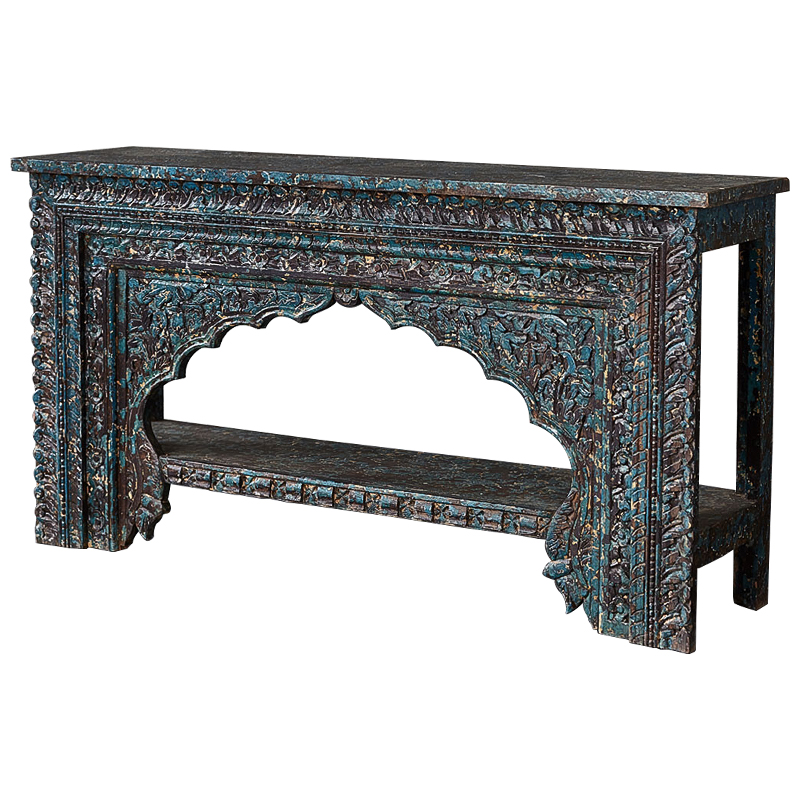 Консоль Rajni Console Коричневый винтаж Бирюзовый в Барнауле | Loft Concept 