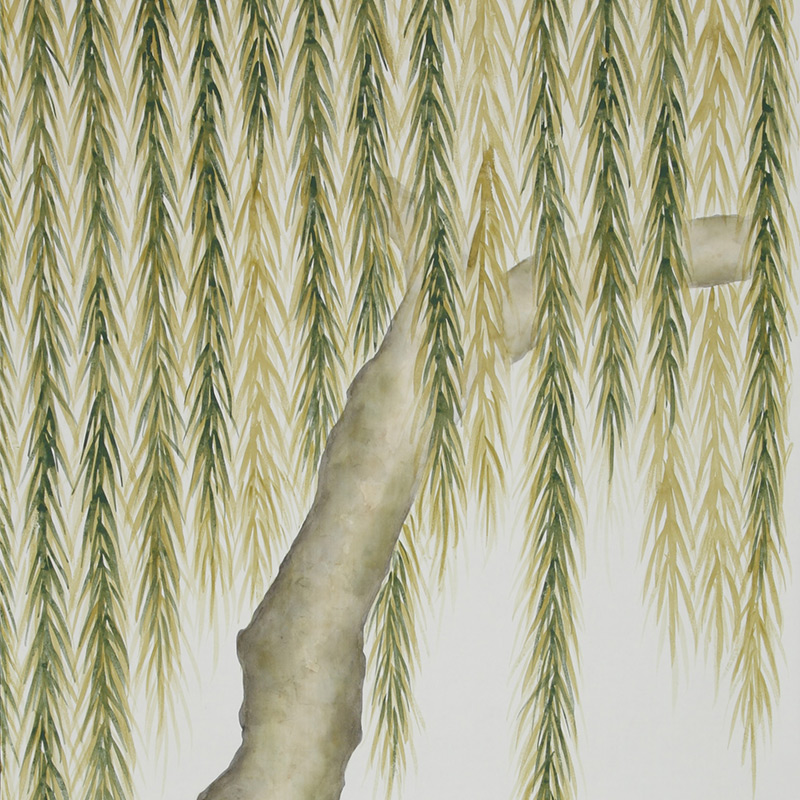 Обои ручная роспись Willow Original colourway on Bleached White dyed silk Обои ручная роспись Willow Original colourway on Bleached White dyed silk в Барнауле | Loft Concept