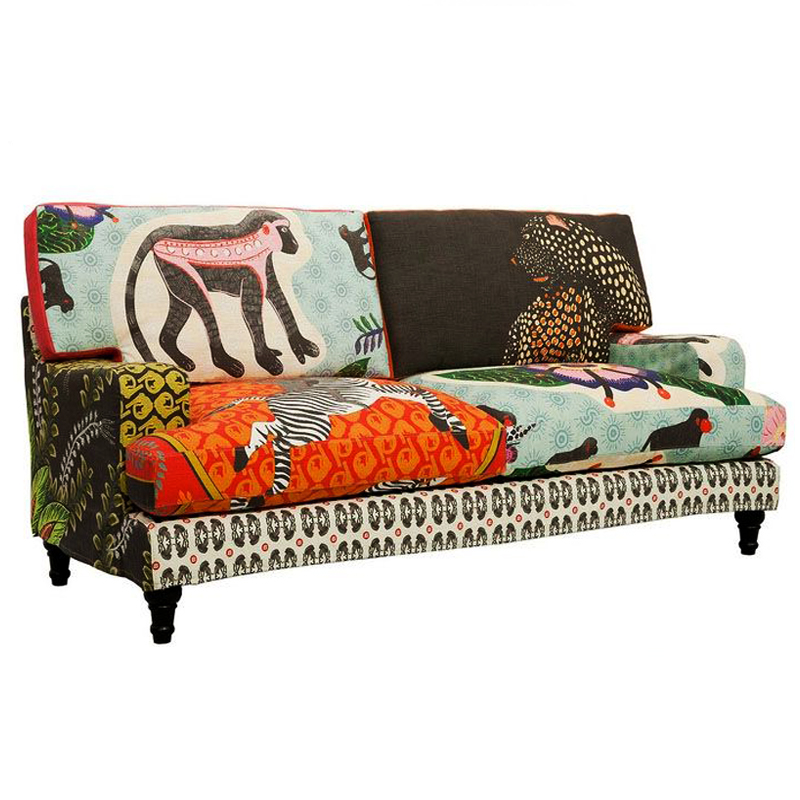 Диван с цветным принтом Qalakabusha Sofa Мульти Диван с цветным принтом Qalakabusha Sofa Мульти в Барнауле | Loft Concept