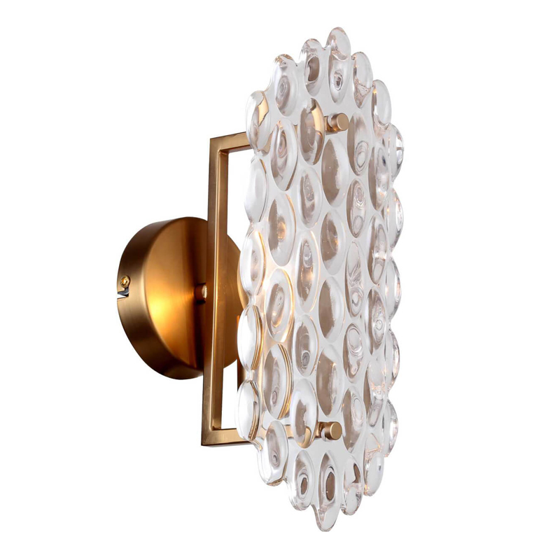 Бра Textured Glass Chandelier sconce oval Глянцевое золото Прозрачное Стекло Бра Textured Glass Chandelier sconce oval Глянцевое золото Прозрачное Стекло в Барнауле | Loft Concept