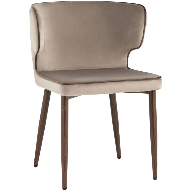 Стул Chair Бежевый Велюр с Коричневым кантом Бежевый Коричневый Стул Chair Бежевый Велюр с Коричневым кантом Бежевый Коричневый в Барнауле | Loft Concept