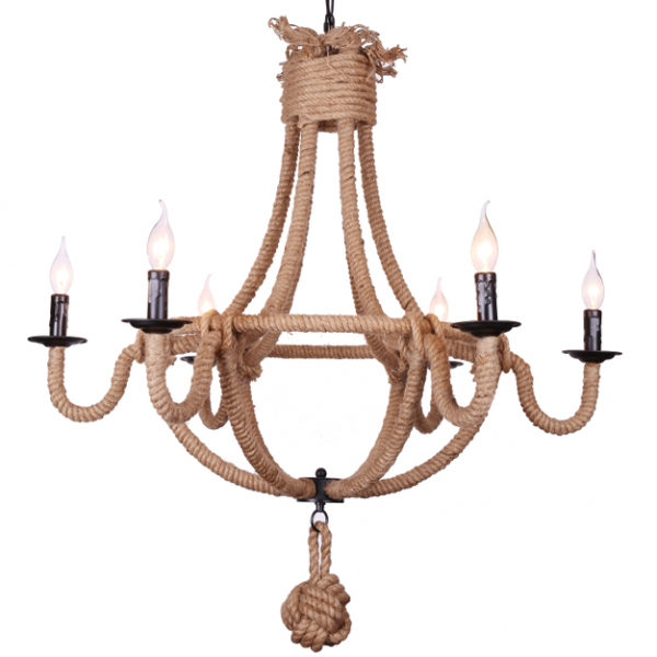 Люстра Loft Rope Chandelier Alegro 6 Черный Люстра Loft Rope Chandelier Alegro 6 Черный в Барнауле | Loft Concept