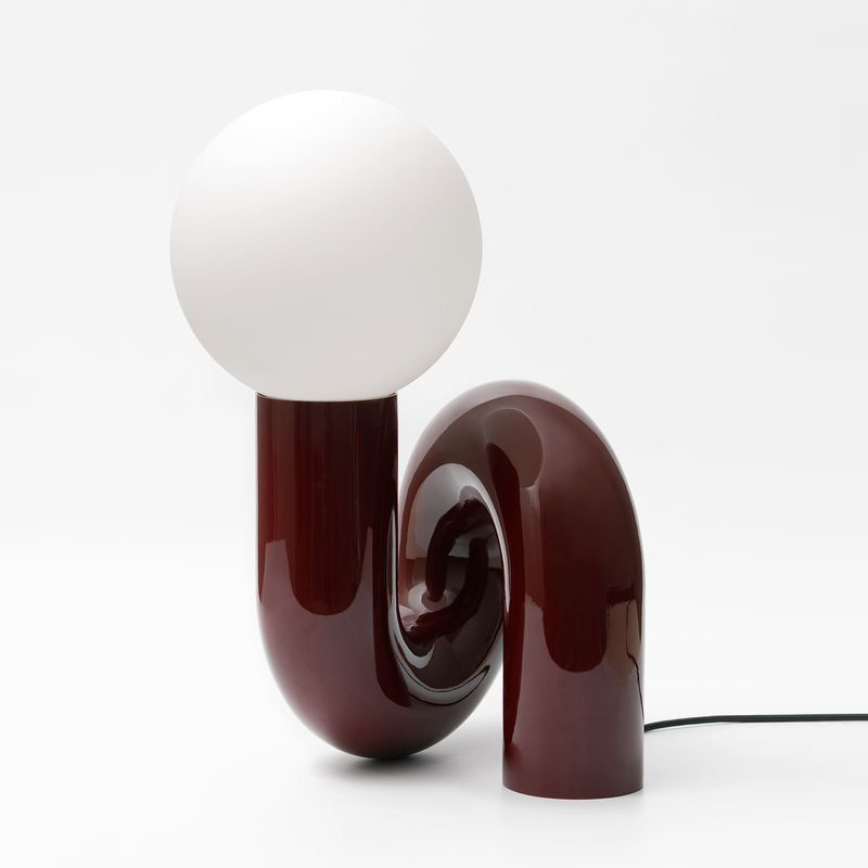 Настольная лампа Maroon Spiral Бургундский красный Белый Настольная лампа Maroon Spiral Бургундский красный Белый в Барнауле | Loft Concept