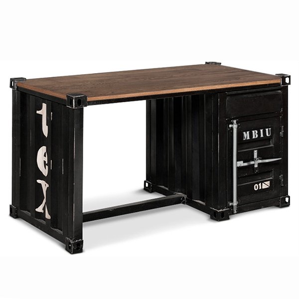 Письменный стол Metal & Oak Sea Container Desk Дуб темный Письменный стол Metal & Oak Sea Container Desk Дуб темный в Барнауле | Loft Concept