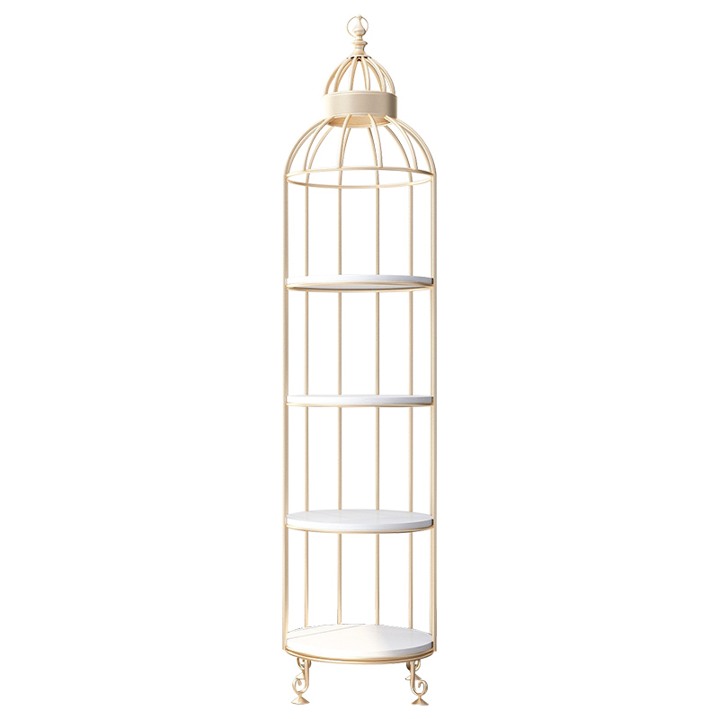 Стеллаж Cage Rack Circle gold Золотой Белый Стеллаж Cage Rack Circle gold Золотой Белый в Барнауле | Loft Concept