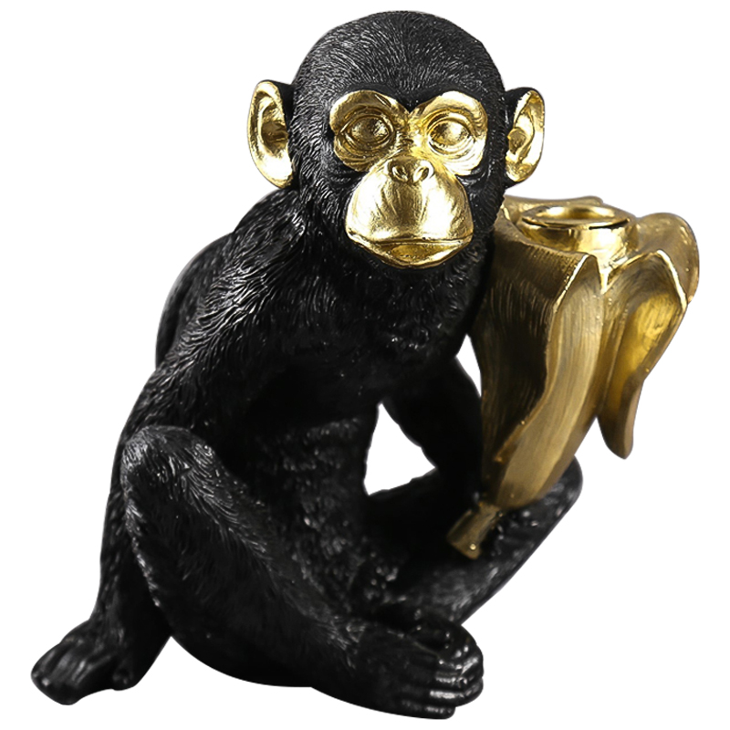 Подсвечник Black Monkey Черный Золотой в Барнауле | Loft Concept 