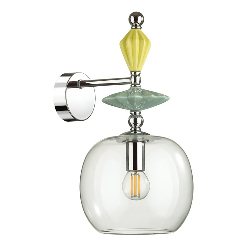 Бра Iris Glas wall lamp A chrome Прозрачное Стекло Прозрачный зеленый Желтый Хром Бра Iris Glas wall lamp A chrome Прозрачное Стекло Прозрачный зеленый Желтый Хром в Барнауле | Loft Concept