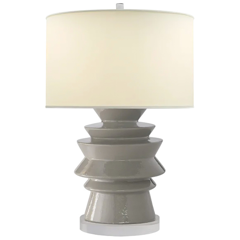 Настольная Лампа Серая Chapman Disk Table Lamp Серый Бежевый Настольная Лампа Серая Chapman Disk Table Lamp Серый Бежевый в Барнауле | Loft Concept