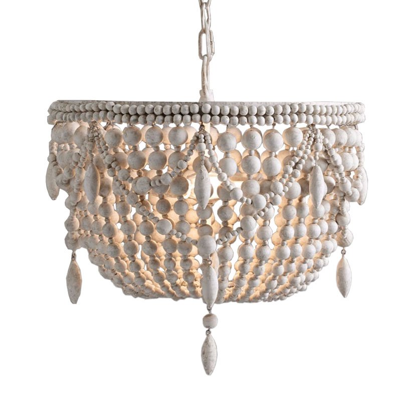 Люстра RH Anselme White Wood Weathered Chandelier Белый Люстра RH Anselme White Wood Weathered Chandelier Белый в Барнауле | Loft Concept