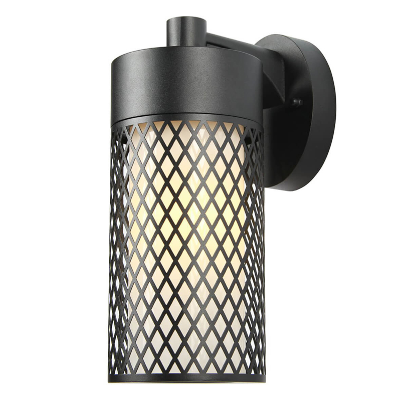 Уличный настенный светильник Holger Street Lamp B Черный Белое матовое стекло Уличный настенный светильник Holger Street Lamp B Черный Белое матовое стекло в Барнауле | Loft Concept