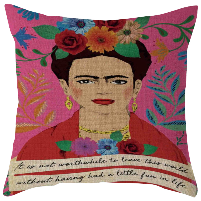 Декоративная подушка Frida Kahlo 16 Розовый Мульти Декоративная подушка Frida Kahlo 16 Розовый Мульти в Барнауле | Loft Concept