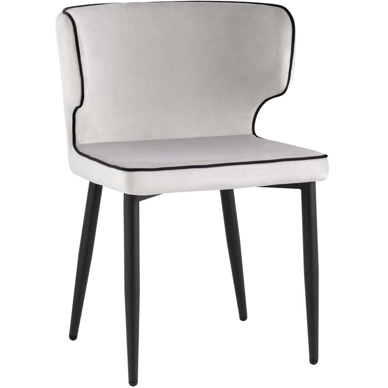 Стул Mateo Chair Молочный Велюр с Черным кантом Молочный Черный Стул Mateo Chair Молочный Велюр с Черным кантом Молочный Черный в Барнауле | Loft Concept