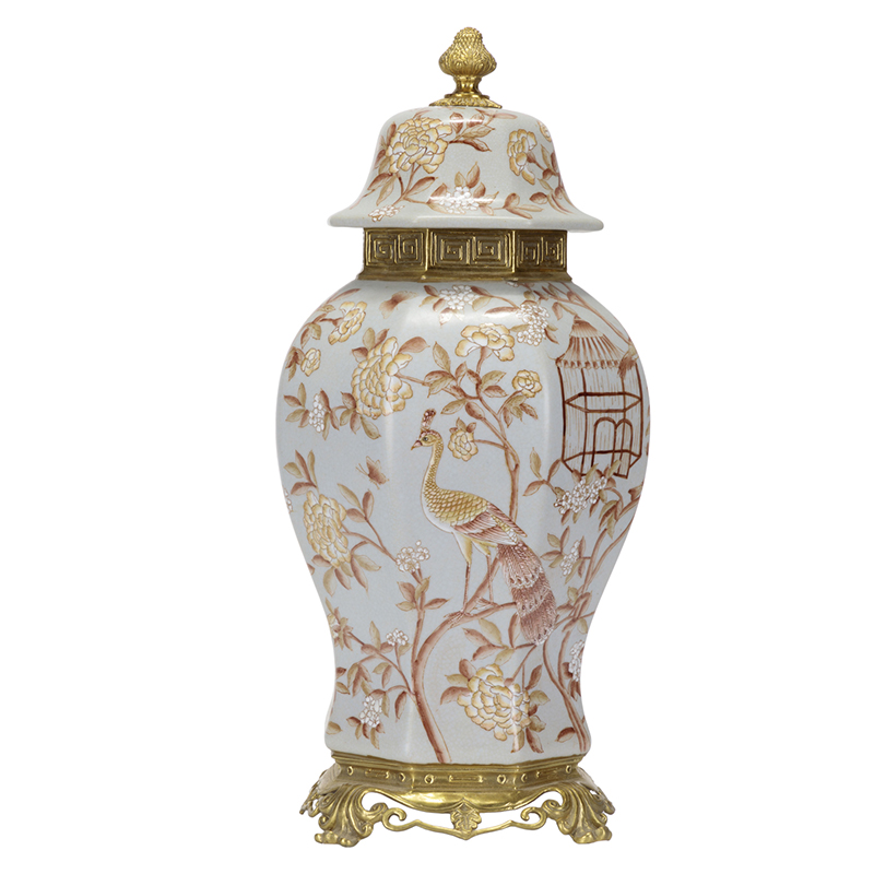 Ваза Golden Peacock Vase Золотой Белый Ваза Golden Peacock Vase Золотой Белый в Барнауле | Loft Concept
