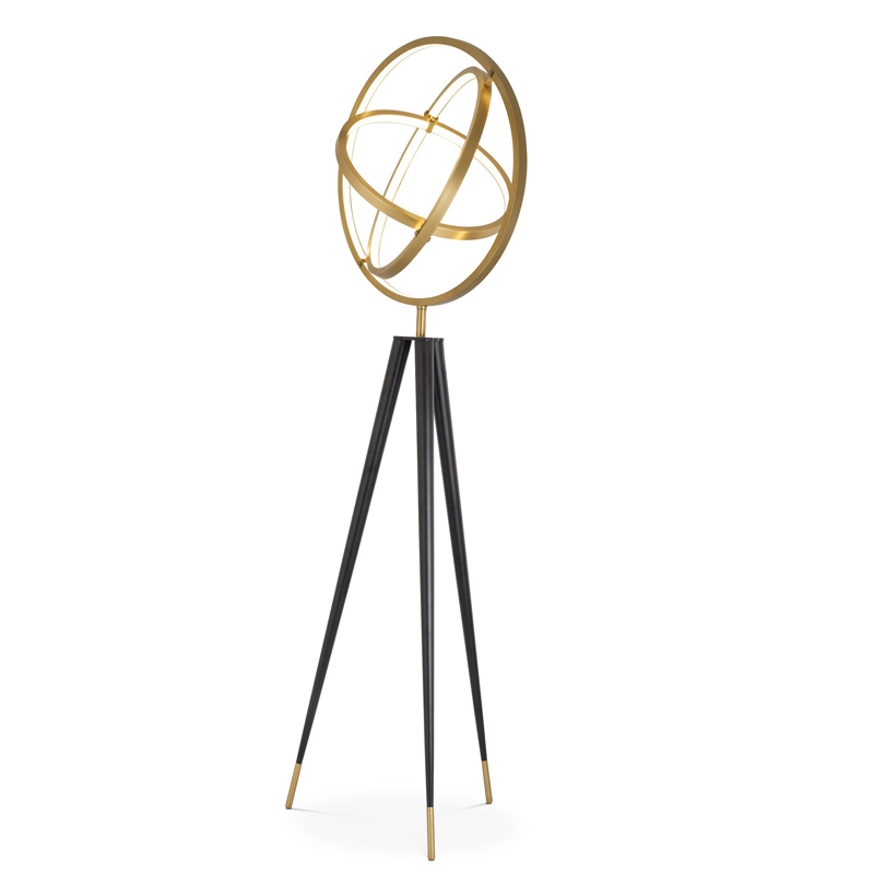 Торшер Eichholtz Floor Lamp Cassini Латунь Античная полированная Черный Торшер Eichholtz Floor Lamp Cassini Латунь Античная полированная Черный в Барнауле | Loft Concept