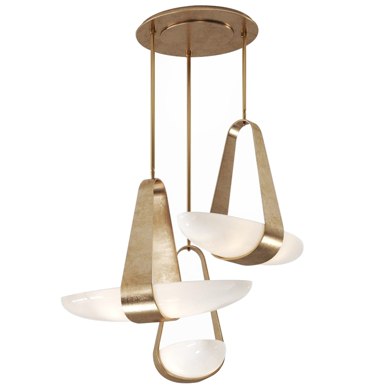 Дизайнерский Cветильник Hilliard Sophia Chandelier 3 плафона Белый Античная Бронза Дизайнерский Cветильник Hilliard Sophia Chandelier 3 плафона Белый Античная Бронза в Барнауле | Loft Concept