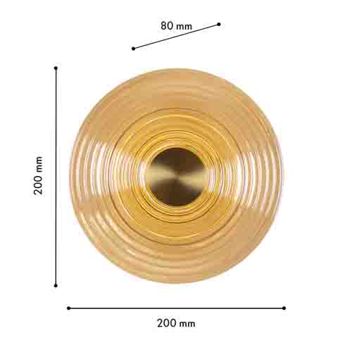 Бра с рельефным круглым плафоном янтарного цвета Savio Glass Disc Light Бра с рельефным круглым плафоном янтарного цвета Savio Glass Disc Light в Барнауле