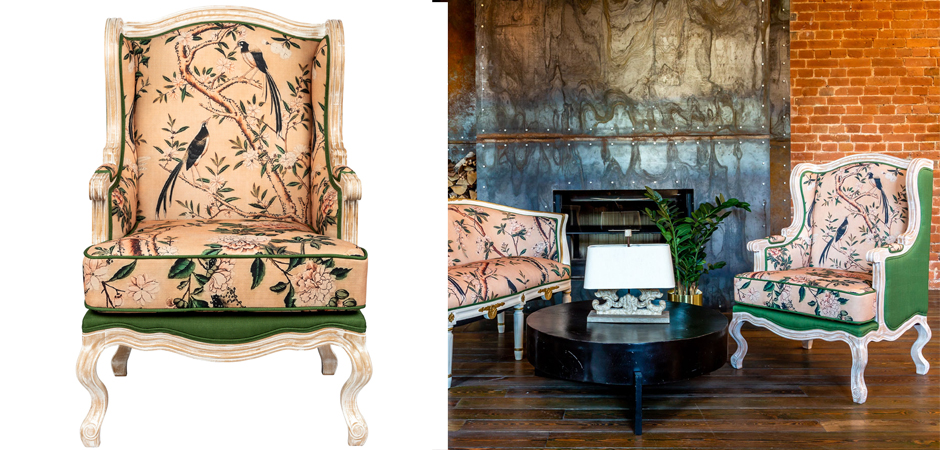 Кресло Beige and Green Chinoiserie Armchair Кресло Beige and Green Chinoiserie Armchair - Loft-Concept в Барнауле