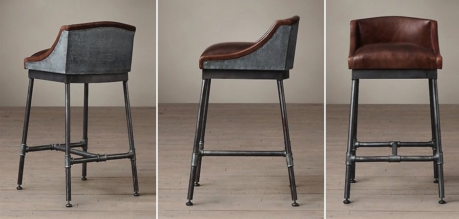 Барный стул Iron Scaffold Bar stool brown Барный стул Iron Scaffold Bar stool brown - Loft-Concept в Барнауле