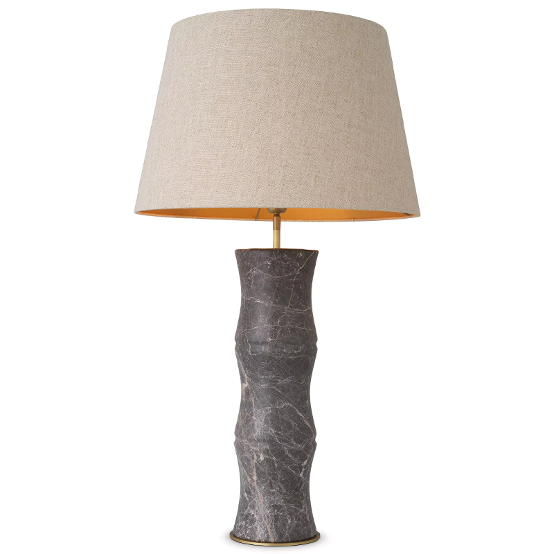 Настольная лампа Eichholtz Table Lamp Bonny Grey Бежево-серый Серый Латунь в Барнауле | Loft Concept 