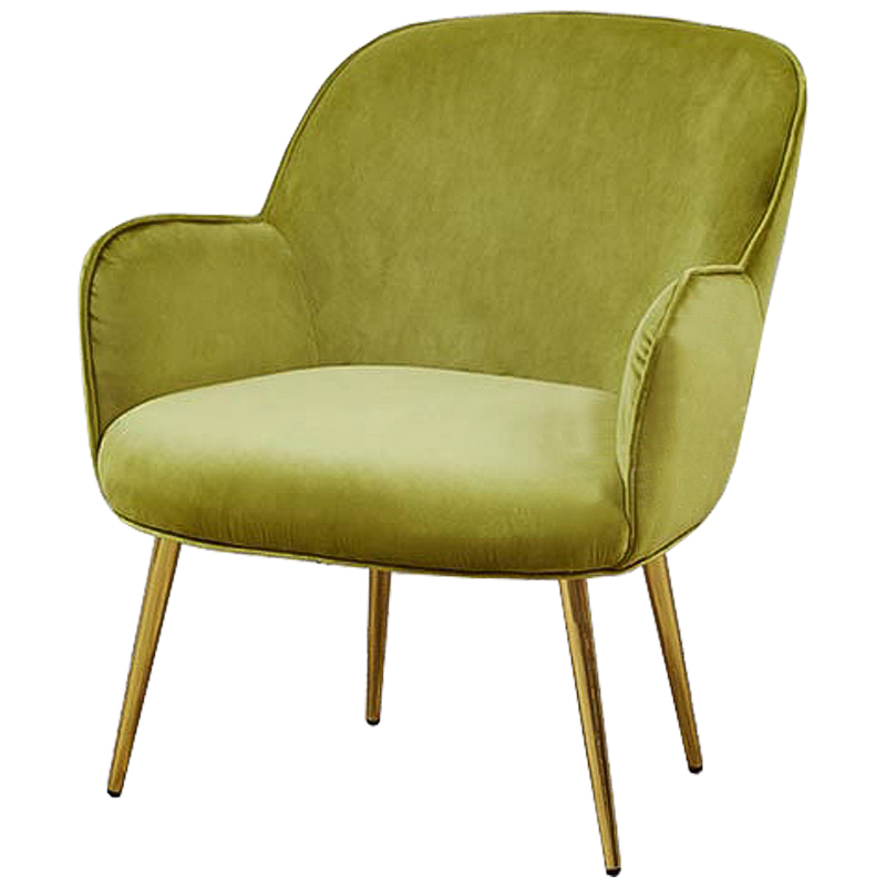 Кресло Waldeck Chair Light green Салатовый Глянцевое золото Кресло Waldeck Chair Light green Салатовый Глянцевое золото в Барнауле | Loft Concept