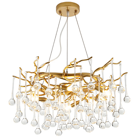 Люстра Droplet Chandelier Золотой Прозрачное Стекло Люстра Droplet Chandelier Золотой Прозрачное Стекло в Барнауле | Loft Concept