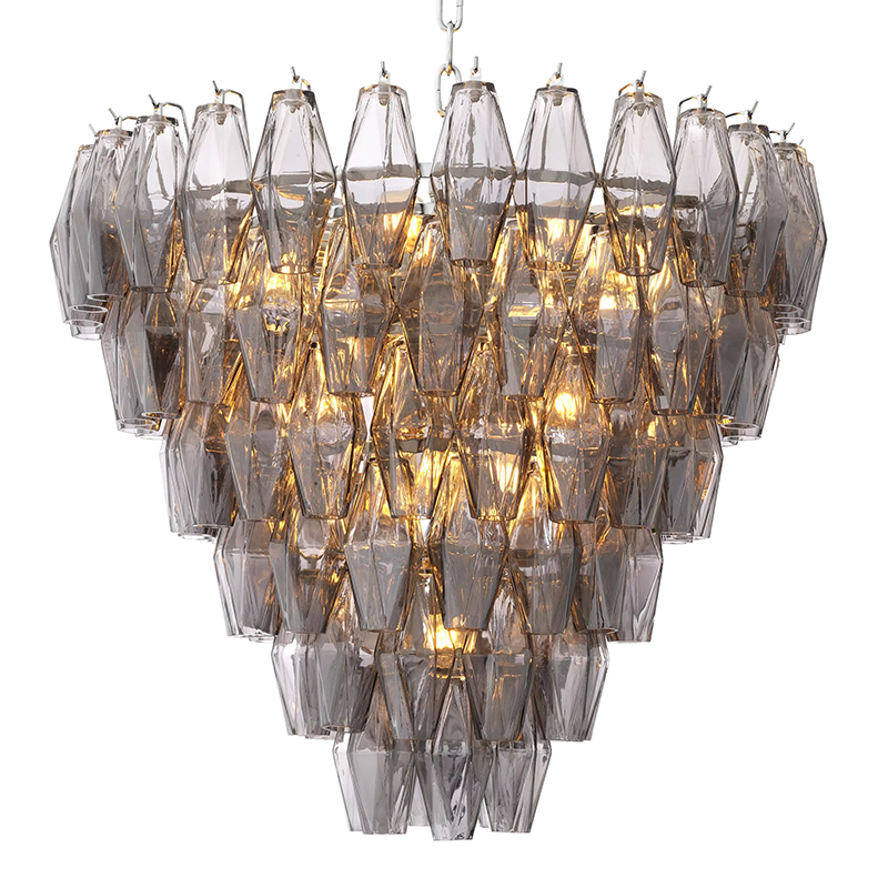 Люстра Eichholtz Chandelier Benini S Никель Стекло Смок Люстра Eichholtz Chandelier Benini S Никель Стекло Смок в Барнауле | Loft Concept