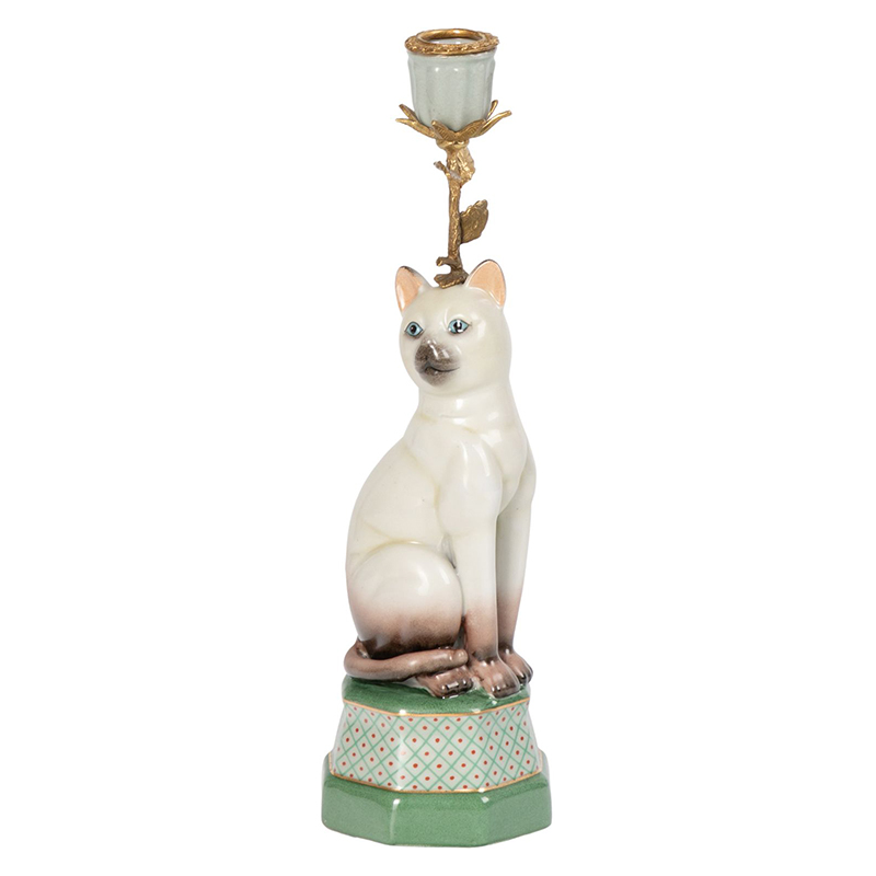 Подсвечник фигурка Кошка Candlestick cat Белый Мульти Подсвечник фигурка Кошка Candlestick cat Белый Мульти в Барнауле | Loft Concept