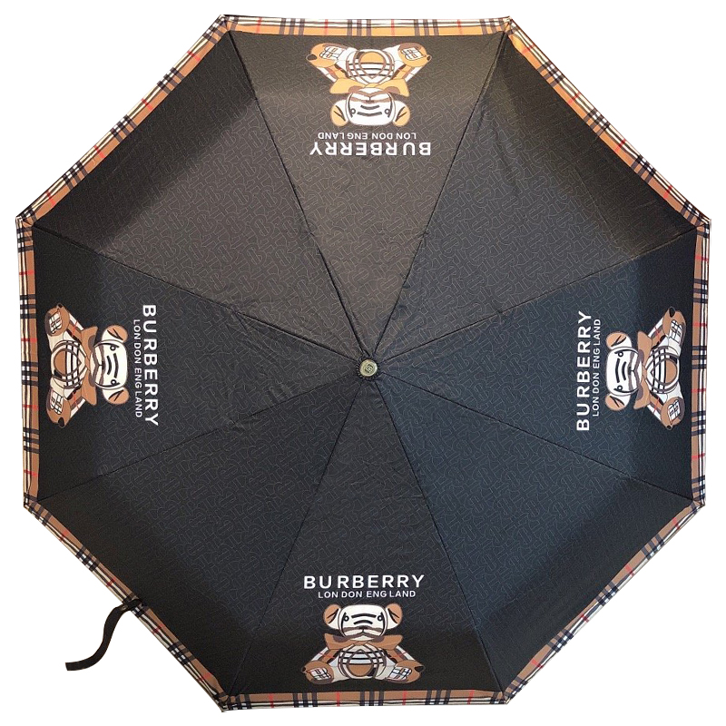 Зонт раскладной BURBERRY дизайн 002 Черный цвет Черный Коричневый Зонт раскладной BURBERRY дизайн 002 Черный цвет Черный Коричневый в Барнауле | Loft Concept