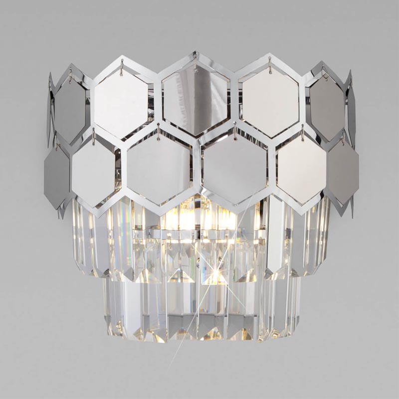 Бра Hanging Hexagon Moira Sconce chrome Прозрачный (Transparent) Хром в Барнауле | Loft Concept 
