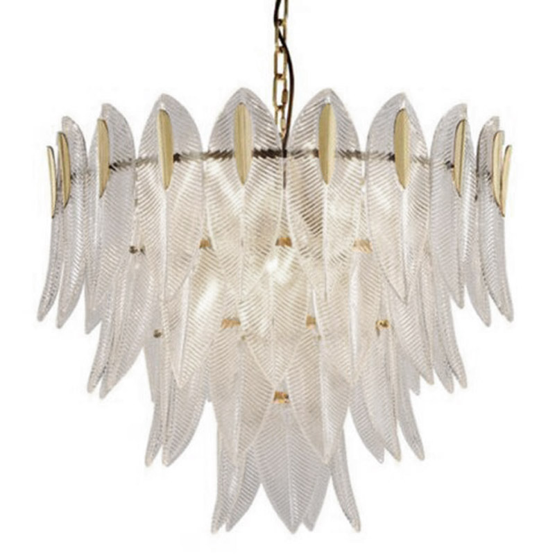 Люстра Textured Glass Petals Chandelier Бронза Белое матовое стекло в Барнауле | Loft Concept 
