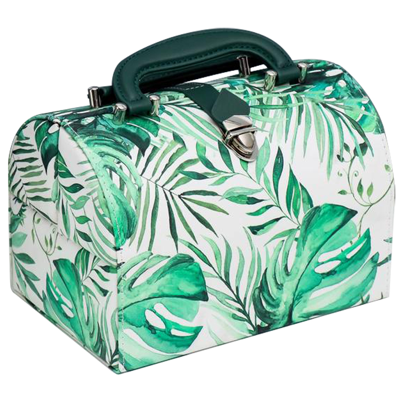 Шкатулка Green Leaves Jewerly Organizer Box Зеленый Белый Шкатулка Green Leaves Jewerly Organizer Box Зеленый Белый в Барнауле | Loft Concept