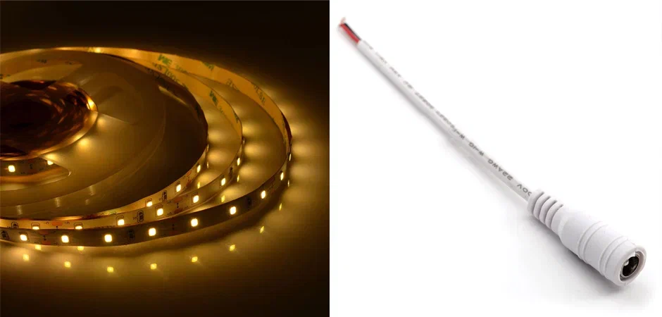 Комплект светодиодная лента 4,8W/m 60LED/m 3528SMD теплый белый с адаптером - Loft-Concept в Барнауле