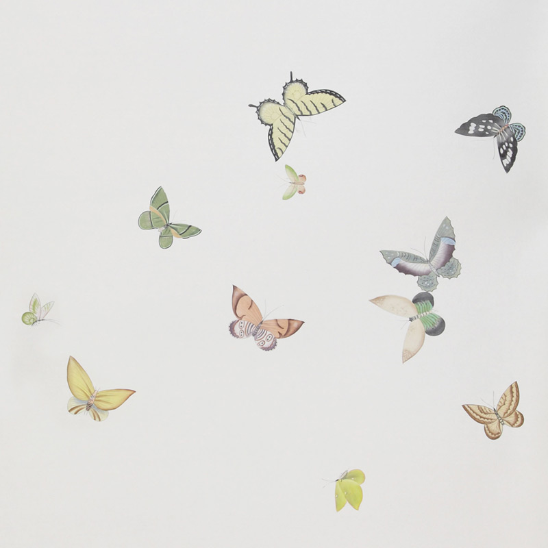 Обои ручная роспись Butterflies Emerald on Natural Mica metallic silk Обои ручная роспись Butterflies Emerald on Natural Mica metallic silk в Барнауле | Loft Concept