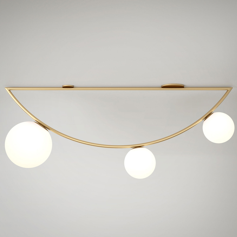 Потолочный светильник Atelier Areti Girlande Ceiling Crescent 3 Латунь Белый Потолочный светильник Atelier Areti Girlande Ceiling Crescent 3 Латунь Белый в Барнауле | Loft Concept