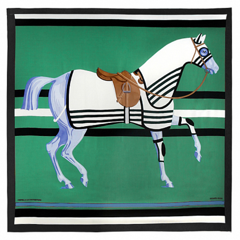 Плед Hermes Horse Green Plaid Зеленый Голубой Черный Коричневый Плед Hermes Horse Green Plaid Зеленый Голубой Черный Коричневый в Барнауле | Loft Concept