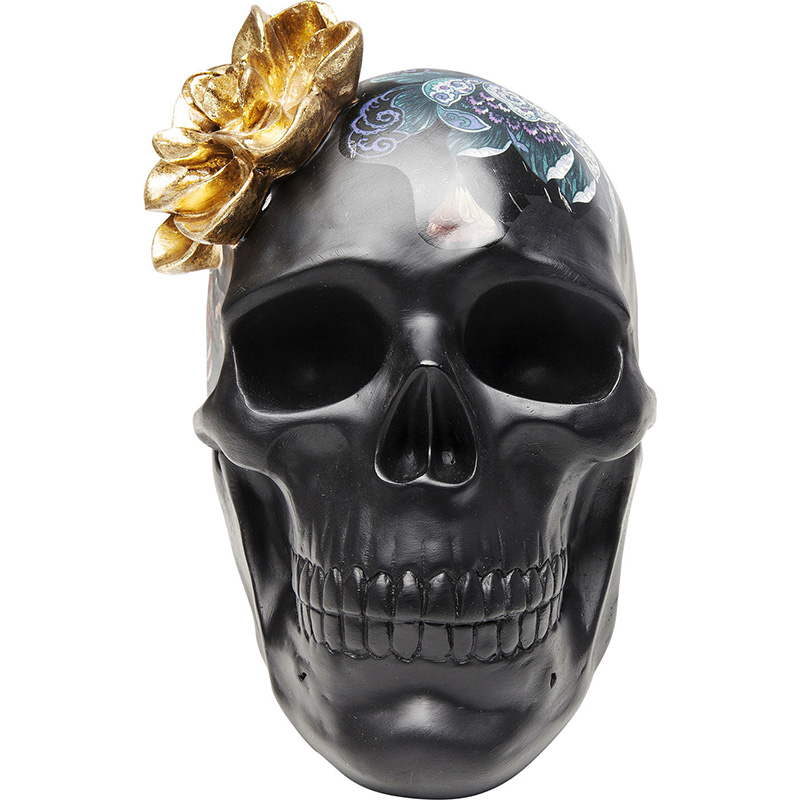 Статуэтка Skull with flowers Черный Статуэтка Skull with flowers Черный в Барнауле | Loft Concept