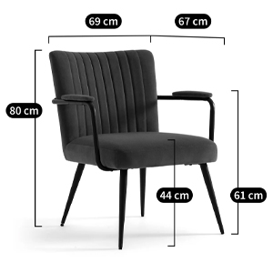 Кресло бархатное с подлокотниками на металлическом каркасе Oriel Retro Armchair Кресло бархатное с подлокотниками на металлическом каркасе Oriel Retro Armchair в Барнауле