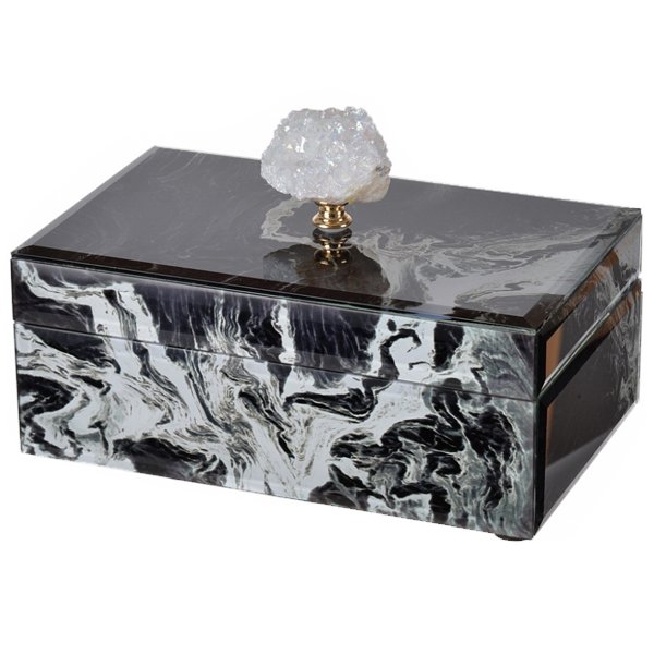 Шкатулка Gray Marble горный хрусталь L Серый Шкатулка Gray Marble горный хрусталь L Серый в Барнауле | Loft Concept