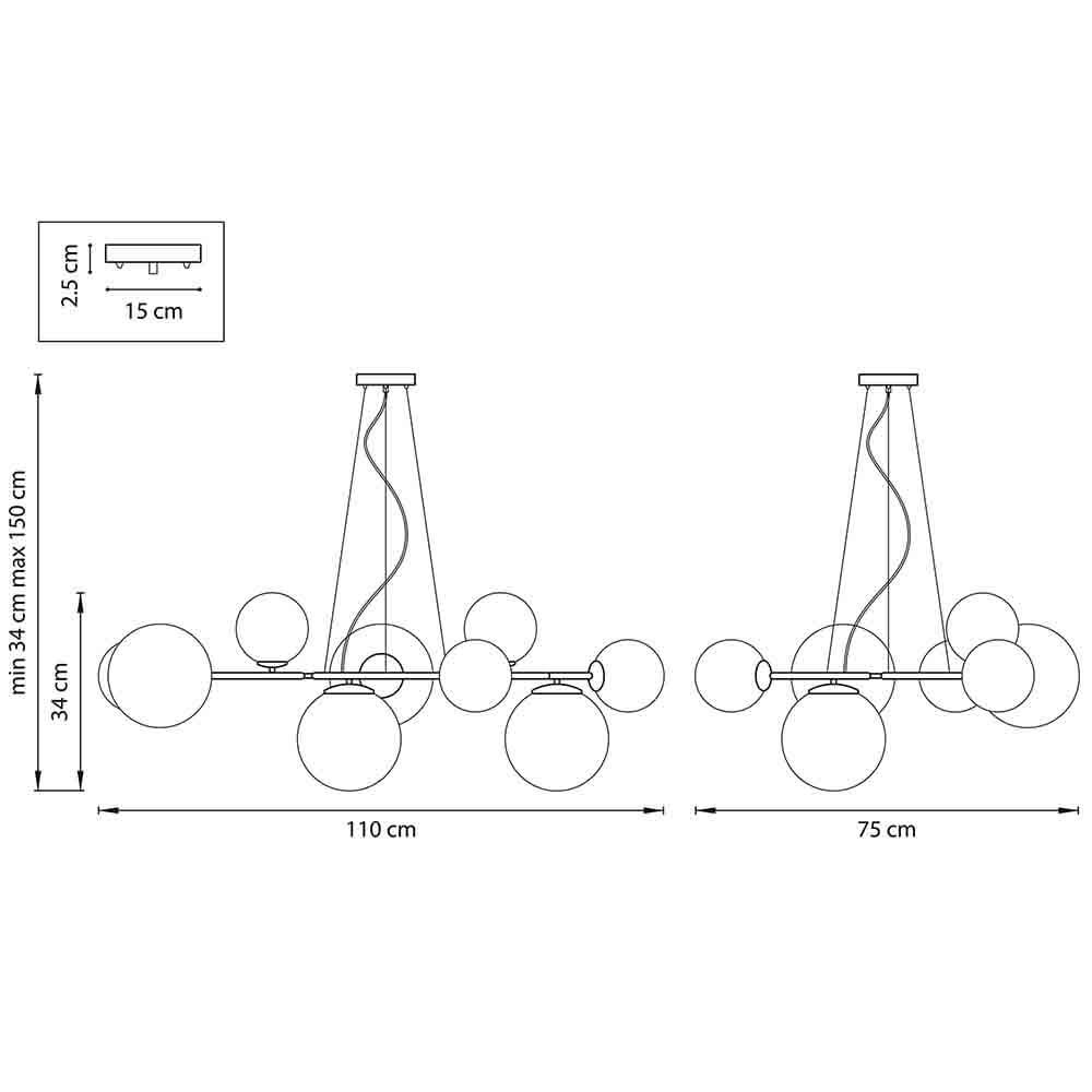 Люстра Bubbles on 4 Rings Chandelier Black Люстра Bubbles on 4 Rings Chandelier Black в Барнауле
