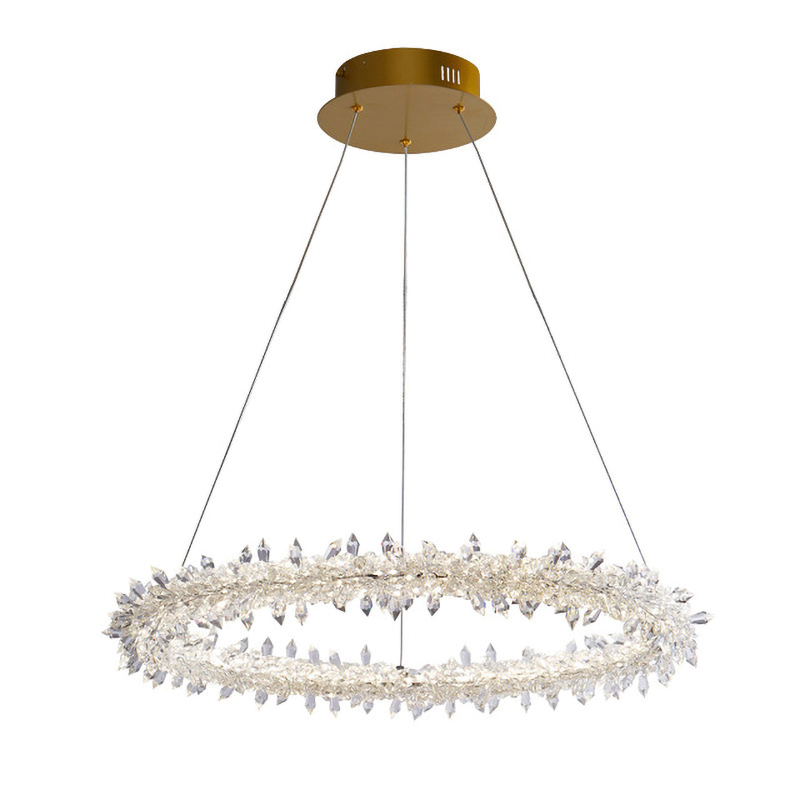 Люстра Crystal round chandelier Прозрачный Латунь Люстра Crystal round chandelier Прозрачный Латунь в Барнауле | Loft Concept