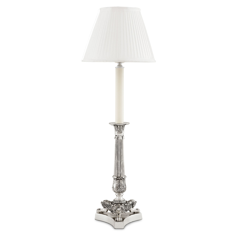 Настольная лампа Eichholtz Table Lamp Perignon Silver Серебряный Белый в Барнауле | Loft Concept 