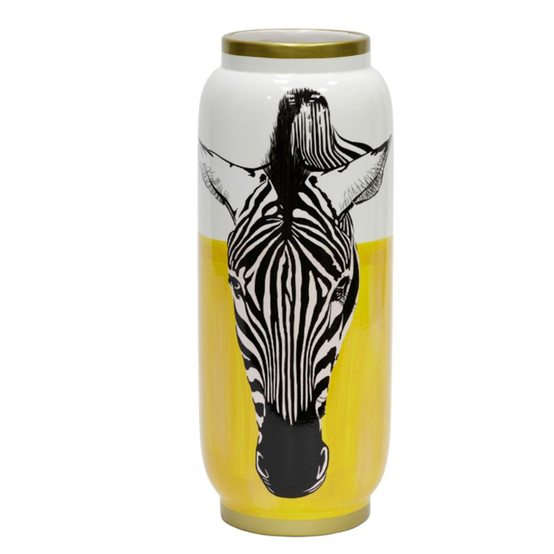 Ваза Zebra head Vase Белый Желтый Черный Золотой Ваза Zebra head Vase Белый Желтый Черный Золотой в Барнауле | Loft Concept