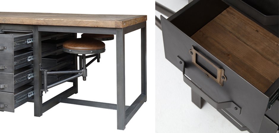 Большой рабочий стол Rupert Work Table Rustic Большой рабочий стол Rupert Work Table Rustic - Loft-Concept в Барнауле