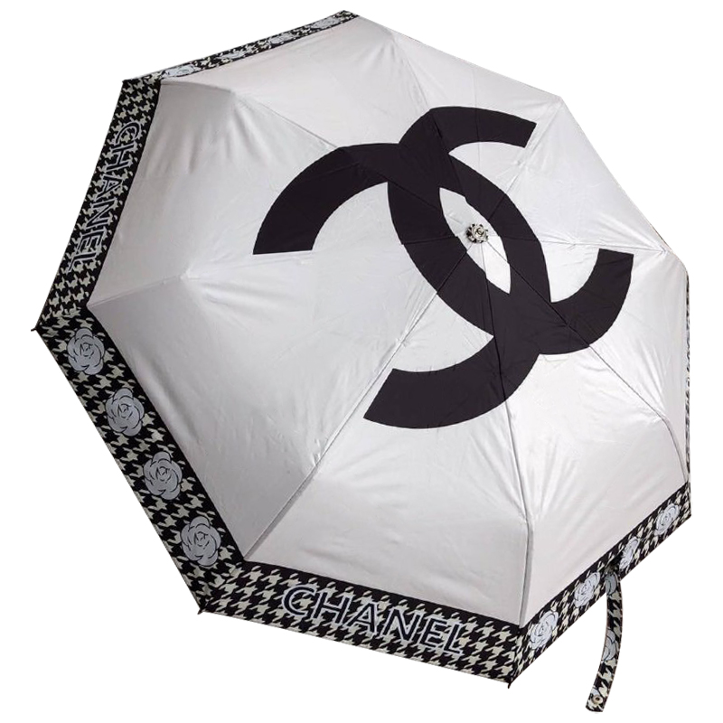 Зонт раскладной CHANEL дизайн 016 Белый цвет Белый Черный Зонт раскладной CHANEL дизайн 016 Белый цвет Белый Черный в Барнауле | Loft Concept