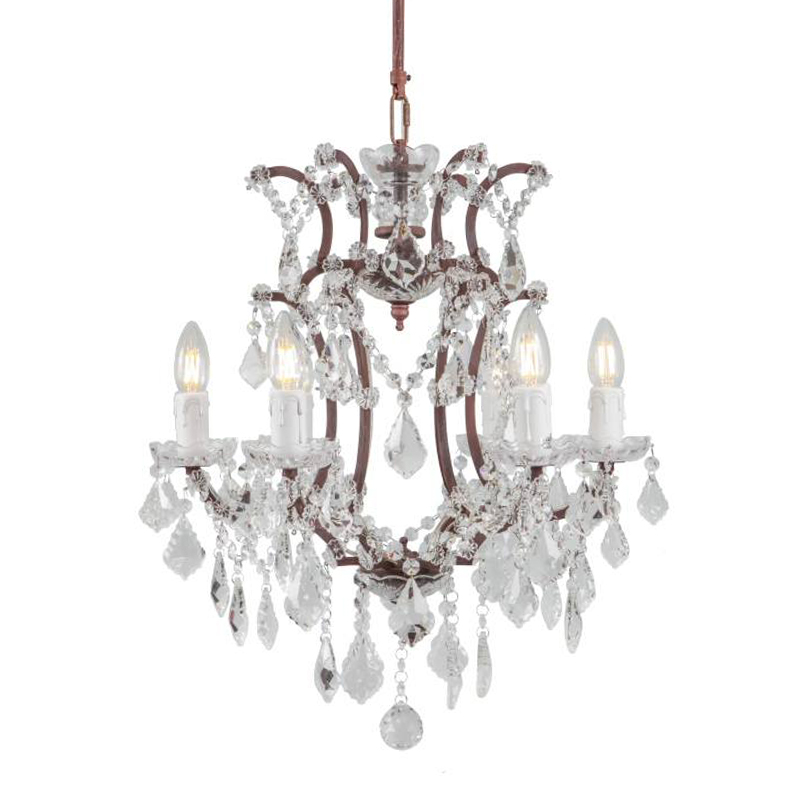 Люстра 19th c. Rococo IRON & CLEAR CRYSTAL Brown Chandelier 6 Коричневый винтаж Прозрачное Стекло Люстра 19th c. Rococo IRON & CLEAR CRYSTAL Brown Chandelier 6 Коричневый винтаж Прозрачное Стекло в Барнауле | Loft Concept