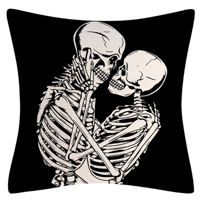 Подушка на Хэллоуин Skeleton in love Черно-белый Подушка на Хэллоуин Skeleton in love Черно-белый в Барнауле | Loft Concept