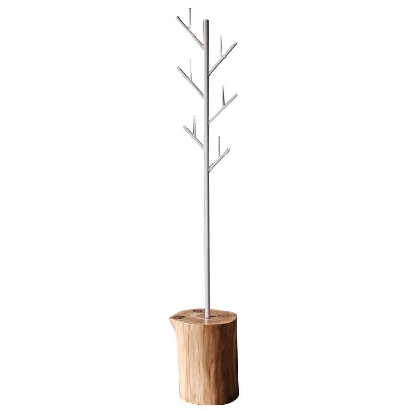 Вешалка Metal Branches and Stump Floor Hanger White Белый Светлый дуб Вешалка Metal Branches and Stump Floor Hanger White Белый Светлый дуб в Барнауле | Loft Concept