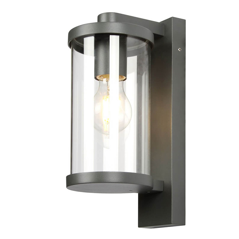 Уличный настенный светильник Horan Street Lamp Черный Прозрачное Стекло Уличный настенный светильник Horan Street Lamp Черный Прозрачное Стекло в Барнауле | Loft Concept