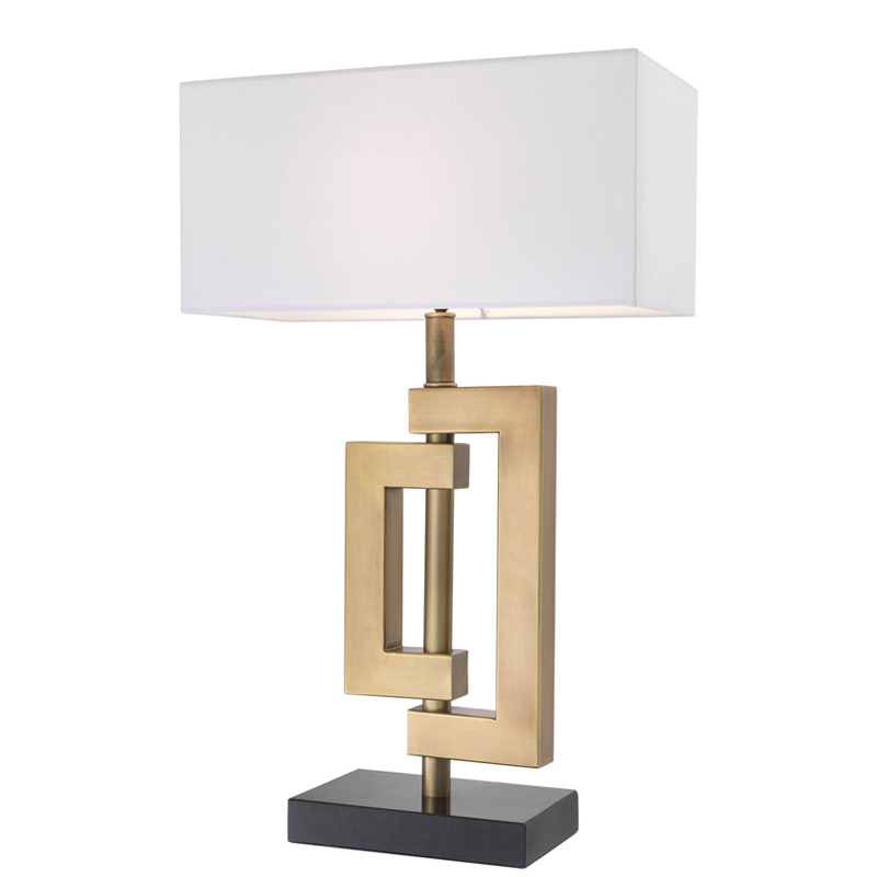 Настольная лампа Eichholtz Table Lamp Leroux brass Белый Латунь Античная полированная Черный Настольная лампа Eichholtz Table Lamp Leroux brass Белый Латунь Античная полированная Черный в Барнауле | Loft Concept