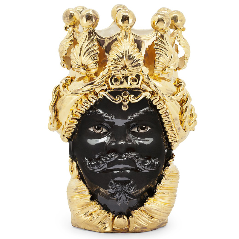 Ваза VASE MORO MAN BIG DREAMS gold Черный Глянцевое золото Ваза VASE MORO MAN BIG DREAMS gold Черный Глянцевое золото в Барнауле | Loft Concept
